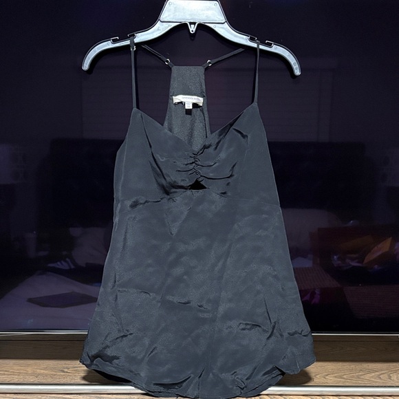 Lavender Brown - Black Silk Mix Top (with peephole)